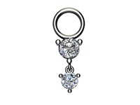 Bild von Titan Charm (1 Paar) mit Zirkonia Titan oder Titan PVD Gold