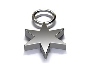 Bild von Titan Charm (1 Paar) Stern Titan oder Titan PVD Gold 