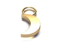Bild von Titan Charm (1 Paar) Mond Titan oder Titan PVD Gold