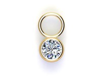 Bild von Titan Charm (1 Paar) mit Zirkonia Titan oder Titan PVD Gold 