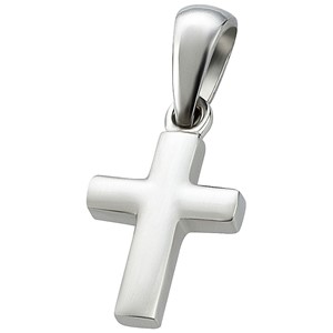 Bild von Edelstahl Anhänger Kreuz klein 14x11mm 