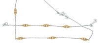 Bild von 925/- Collier 42+3 cm oder Armband 17+3cm bicolour