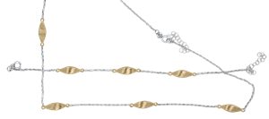 Bild von 925/- Collier 42+3 cm oder Armband 17+3cm bicolour 