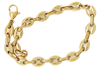Bild von Bohnenkette / Armband PVD Gold 19cm - 55cm