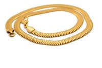 Bild von Schlangenkette 6,0x1,2mm Edelstahl mit Karabiner 17+4 - 50cm lang PVD Gelb