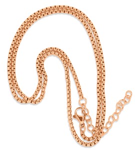 Bild von Venezianerkette gerundet 2,0mm Edelstahl mit Karabiner 45-60cm lang PVD Rosé