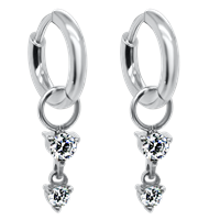 Bild von Creole Titan mit Charm Doppelstein Titan oder Titan PVD Gold 