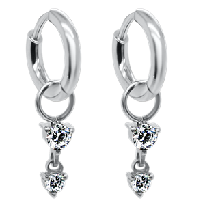 Bild von Creole Titan mit Charm Doppelstein Titan oder Titan PVD Gold 