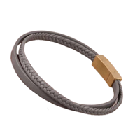 Bild von Lederarmband 19cm grau