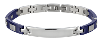 Bild von Armband Edelstahl PVD blau 21cm mit ID Platte