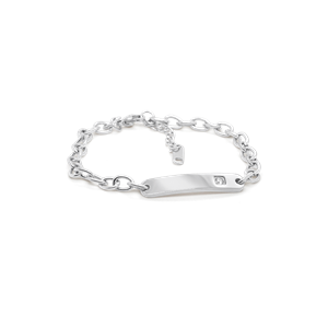 Bild von Edelstahl ID-Armband mit Zirkonia 17+4cm / 2 Modelle  