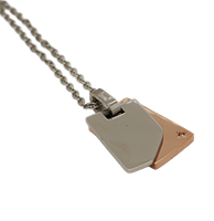 Bild von Edelstahl Gravurplatte mit Collier 45cm / 2 Modelle