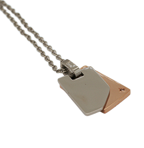 Bild von Edelstahl Gravurplatte mit Collier 45cm / 2 Modelle 