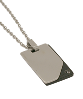 Bild von Edelstahl Gravurplatte mit Collier 45cm / 2 Modelle 